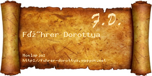 Führer Dorottya névjegykártya